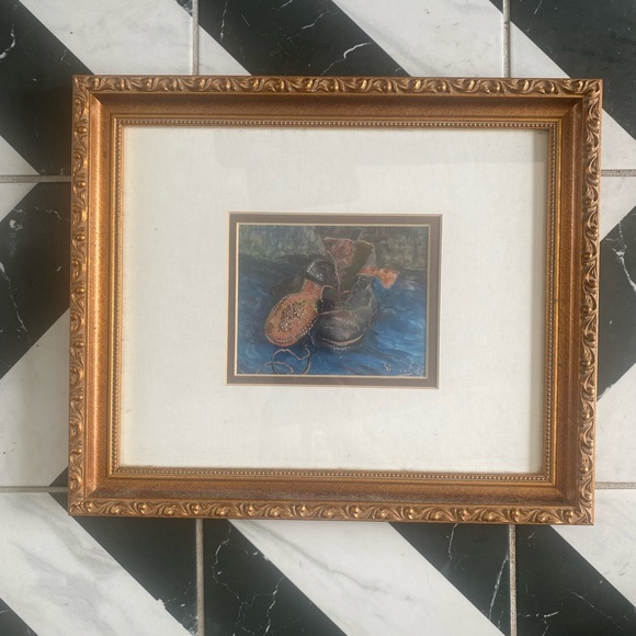 Vincent Van Gogh Frame Museum Art Print Titled A Pair Of Shoes - Picture 1 of 4